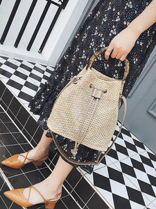 Khaki Fashion Knit Single Shoulder Bag
