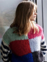 Load image into Gallery viewer, Knitting Split Joint Puff Sleeve Sweater Tops