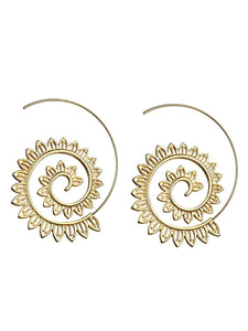 Womens Exaggerated Alloy Round Earrings