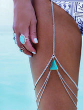 Load image into Gallery viewer, Wild Personality Geometric Turquoise Multi-Layer Leg Chain