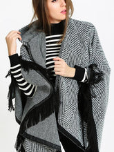 Load image into Gallery viewer, Fashion Asymmetric Tassels With Hat Cape Tops