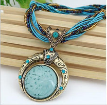 Load image into Gallery viewer, Hand-woven Bohemian Round Gem Necklace
