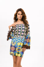 Load image into Gallery viewer, Summer Bohemia Floral Off Shoulder with Tassels Bodycon Mini Dress