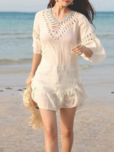 Load image into Gallery viewer, Bohemia Hollow Bikini Blouse Vacation Beach Mini Dress