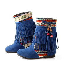 Load image into Gallery viewer, Winter Beads Tassels Plus Size Hidden Heel Boots