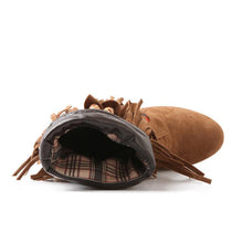 Load image into Gallery viewer, Winter Beads Tassels Plus Size Hidden Heel Boots