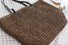 Load image into Gallery viewer, Straw Bag Beach Bag Grass Bag Simple Crochet Bag Rattan