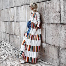 Load image into Gallery viewer, Round Neck Half Sleeve Color Block Casual Dress
