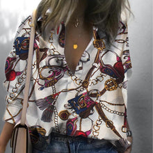 Load image into Gallery viewer, Casual Printed Colour Loose Long Sleeve Shirt