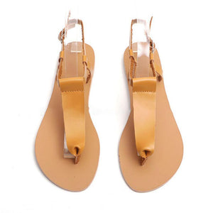 Plain Flat Peep Toe Flat Beach Sandals