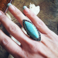 Load image into Gallery viewer, Vintage Bohemian Natural Stone Turquoise Adjustable Rings Jewelry