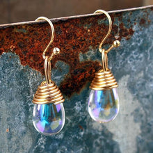 Load image into Gallery viewer, Water Drop Bling Crystal Magic Eardrop Pendant Handmade Wire Earrings