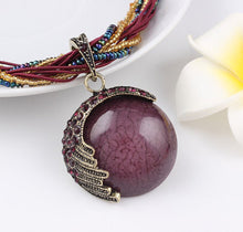Load image into Gallery viewer, Bohemian Necklace Cat&#39;s Eye Stone Multilayer Braided Necklace and Chain Fashion Jewelry
