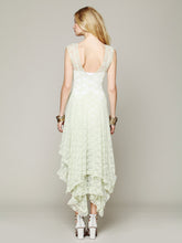 Load image into Gallery viewer, Lace Solid Color Irregular Maxi Dress