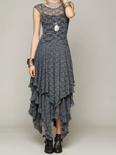 Load image into Gallery viewer, Lace Solid Color Irregular Maxi Dress