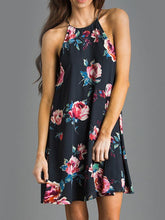 Load image into Gallery viewer, Beautiful Floral-Print Straps Sleeveless Round Neck Bohemia Mini Dress