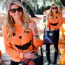 Load image into Gallery viewer, Women Fashion Hot Halloween Party Pumpkin Sweatshirt Tops