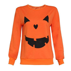 Women Fashion Hot Halloween Party Pumpkin Sweatshirt Tops