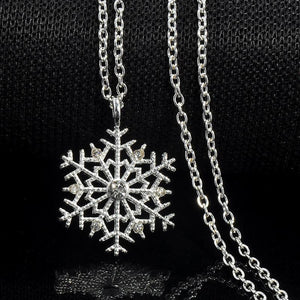 Charms Crystal Snowflake Zircon Christmas Sweater Necklace