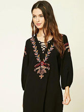 Load image into Gallery viewer, Fashion Inwrought Floral-Print Lace-up V Neck Bohemia Beach Dress