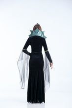 Load image into Gallery viewer, Halloween Black Long Sleeve Witch Maxi Dress