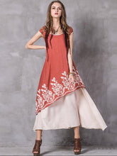 Load image into Gallery viewer, Asymmetric Embroidered Maxi Dress