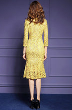 Load image into Gallery viewer, Autumn Lace Slim Bodycon Fishtail Midi Dress