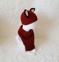 Load image into Gallery viewer, Autumn And Winter Cartoon Children Knit Hat Fox Bib Hat Suit
