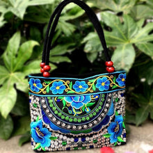 Load image into Gallery viewer, Bayberry Embroidery Ethnic Travel Women Shoulder Bags Handmade Canvas Wood Beads Handbag