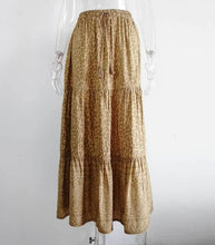 Load image into Gallery viewer, Leopard Print High Waist Elastic Drawstring Waist Causal Maxi Skirt