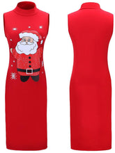 Load image into Gallery viewer, Stylish Women Xmas dress bodycon round neck sleeveless ladies casual party dress