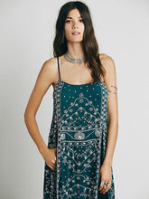 Load image into Gallery viewer, New Spaghetti Strap Embroidered Split Midi Dress