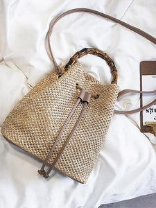 Khaki Fashion Knit Single Shoulder Bag