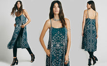 Load image into Gallery viewer, New Spaghetti Strap Embroidered Split Midi Dress