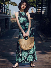 Load image into Gallery viewer, Floral Sleeveless Split Beach Maxi Dress