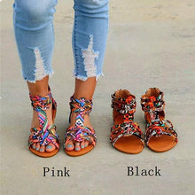 Load image into Gallery viewer, Bohemian Female Colorful Lace Sandals