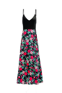 Floral Sleeveless Backless Elegant Party Maxi Party Dress