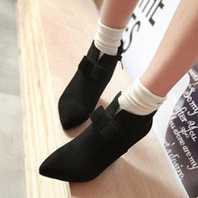 Load image into Gallery viewer, Big Size Butterfly Knot Wedge Heel Zipper Platform Ankle Boots