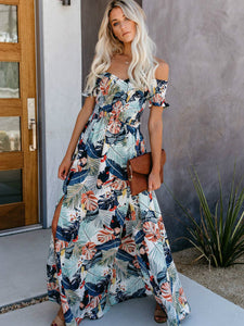 New Bohemian Dress Print Swing Dress Long Skirt