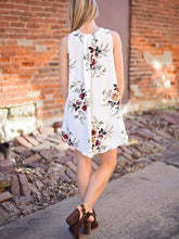 Load image into Gallery viewer, Beautiful White Bohemia Floral Sleeveless V Neck Mini Dress