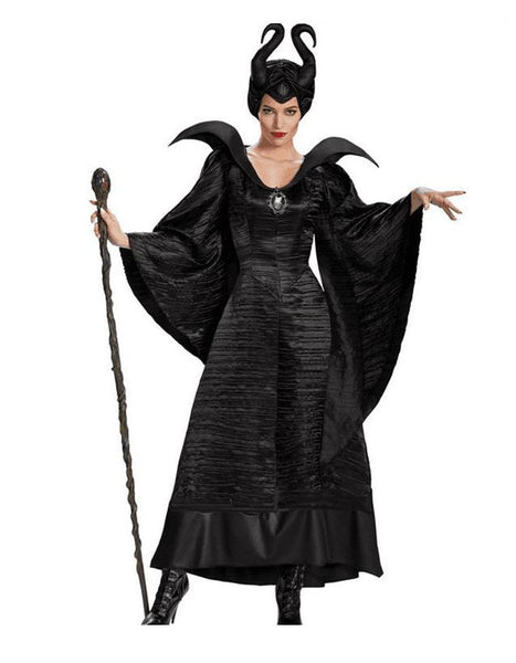 Sleeping Curse Dark Witch Devil Queen Costume Halloween Dress