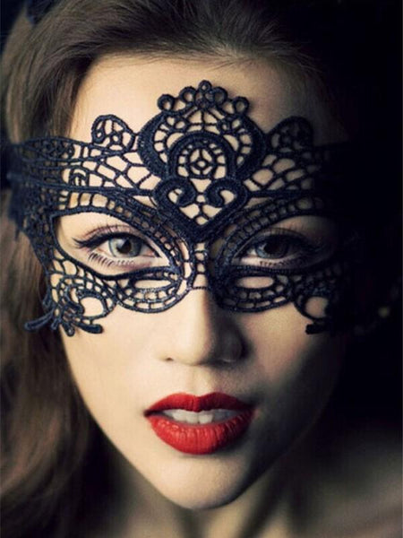 Halloween Sexy Black Cutout Lace Masquerade Party Mask