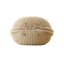 Load image into Gallery viewer, Natural Straw Woven Shell Clutch Beach Handbag
