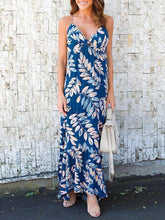 Load image into Gallery viewer, Floral Spaghetti V Neck Backless Maxi Dresses