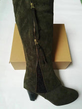 Load image into Gallery viewer, Women&#39;s Knee-High Zipper Tassels High Heels Boots