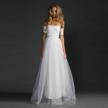 Load image into Gallery viewer, White Off Shoulder Lace Party Maxi Dress