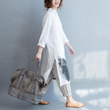 Load image into Gallery viewer, Linen Cotton Loose Long Sleeve Shirt Dress
