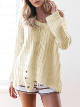 Load image into Gallery viewer, Asymmetric Tasseled Knitting Sweater Tops