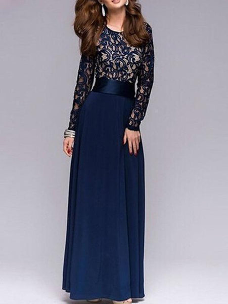 Lace Waisted Evening Dress