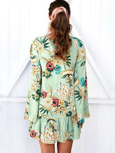 Load image into Gallery viewer, Floral Flared Sleeves Mini Dress